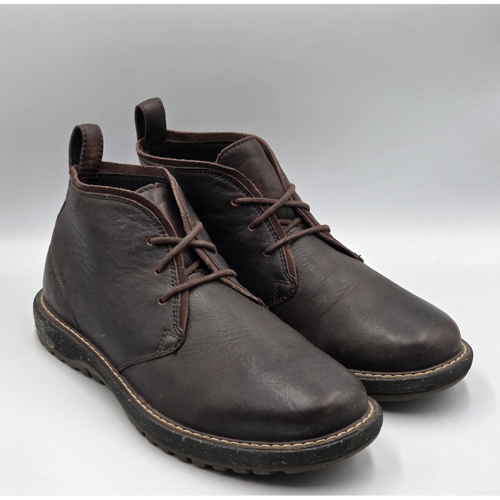 ABEO Boyd Chukka Boots Mens 9.5M Dark Brown Leather Lace Up Ankle Shoes